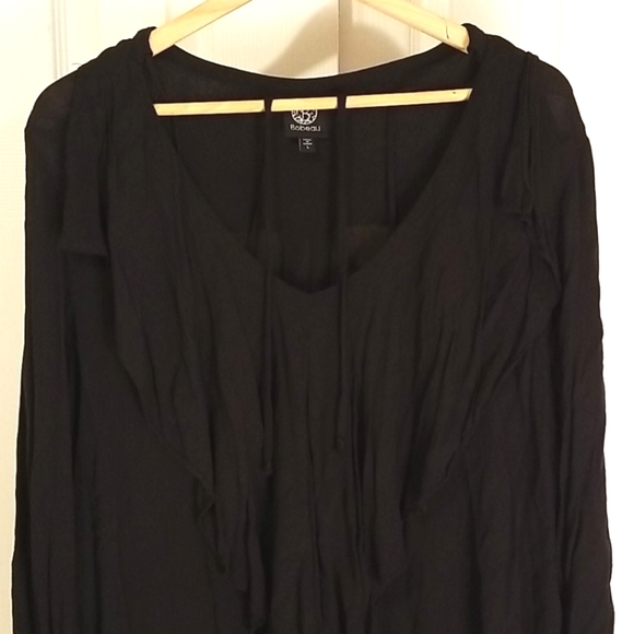 Bobeau Hi Lo Black Tunic With Bib Front - Picture 2 of 5